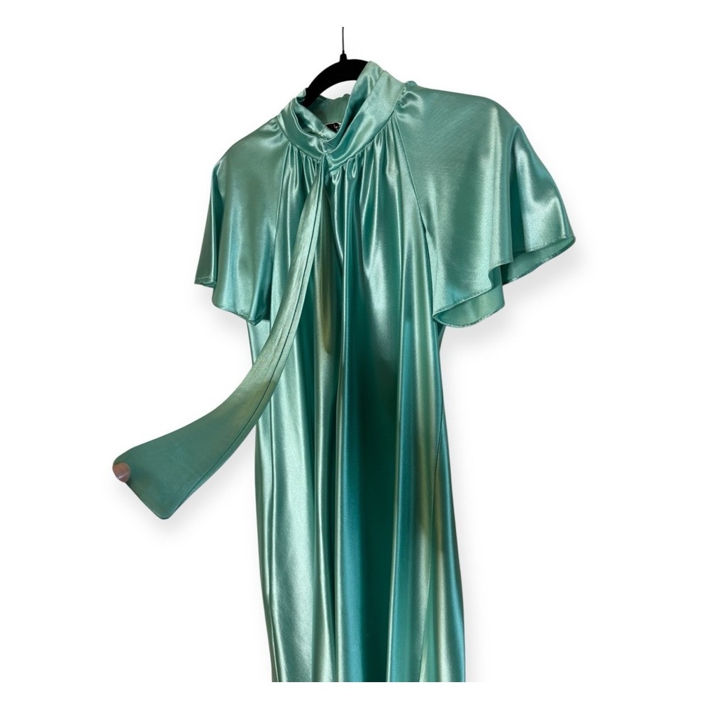 Vintage Long‎ Nightgown "Circa 2000" Color Aqua Sz Small USA Sexy Elegant Gown - Picture 2 of 8